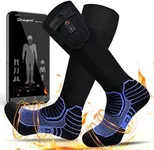 Dr.Warm Heated Socks with APP Remote Control, 3000mAh 7.4V Rechargeable Battery Heating Socks for Men Women, Winter Foot Warmer for Hunting Ice Fishing Camping Hiking Skiing/L