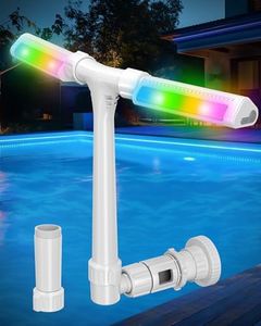 POOLHOUR 2025 Height Upgrade Pool Fountain with Lights for Above & Inground Pools - Dual Spray Aerator with Remote Control, 360° Adjustable Sprinkler, Pool Cooler & Decor Accessories