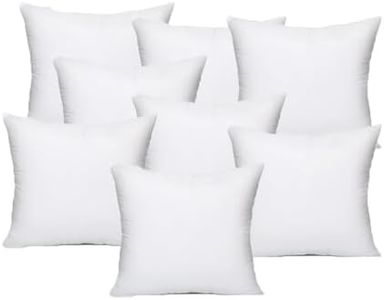 Cushion Inserts 45cm x 45cm (18x18 Inch) - Pack of 8 Hypoallergenic Pillow Inserts, 100% Pure White Hollowfibre Fill, Soft and Supportive Square Throw Pillow Inserts for Sofa, Bed, Couch, Home Décor