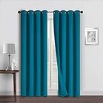 Home Beyond & HB design - Room Darkening Blackout Curtains, Thermal Insulated Grommet Window Curtains for Living Room Bedroom, 52 by 96 Inch (2 Panels, Dark Teal)