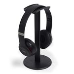 GadgetBite Headphone Stand for Table Desk Aluminum Headphone Holder Gaming Headset Holder for Table Top ABS Solid Base Headphone Accessorie Organiser for PC Office Home Gaming Headsets - Black