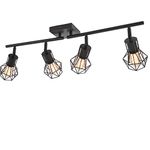 BANGANMA Track Lighting Fixtures Ceiling，Industrial Black Kitchen Track Lighting for Kitchen, Living Room, Dining Room, Hallway（E26