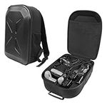 Portable Drone Backpack Scratch Resistance Large Capacity Hard Shell Storage Bag for DJI FPV (Black)