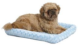 MidWest Homes for Pets Bolster Dog Bed 60.96 cm (24-Inch) Long Dog Bed or Cat Bed w/ Comfortable Bolster; Ideal for "Small" Dog Breeds; Blue; Model 40224-PB