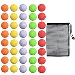 40 Pack Foam Golf Practice Balls, Realistic Feel and Limited Flight Training Balls for Indoor or Outdoor (5 Color)