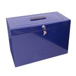 Cathedral Products A4+ (Foolscap) Steel File Box with Starter Pack of 5 Suspension Files - Blue