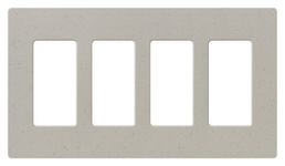 Lutron Claro 4 Gang Decorator/Rocker Wallplate, Matte, Stone (1-Pack) | SC-4-ST