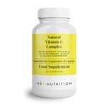 Hey Nutrition Natural Vitamin C 250mg Complex from Rosehip, Acerola, Blackcurrant, Guava, and Elderberry - Immune Function, Stress, Metabolic Health, & Fatigue - Non-GMO, 60 Vegan Capsules