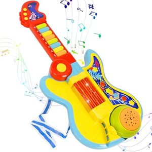 Toddler Guitar, 4 in 1 Kids Guitar and Piano Age 2-4, Toy Guitars for Kids Ages 3-5 with Lullaby Projector Drum ,Christmas Birthday Gifts for a 1 2 3 4 5 Year Old Boys Girls Gifts
