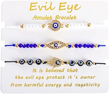 BONITTER Evil Eye Bracelets Best Friend Bracelets Matching Couple Bracelet for Bff Friendship Relationship Boyfriend Girlfriend Valentines Gift