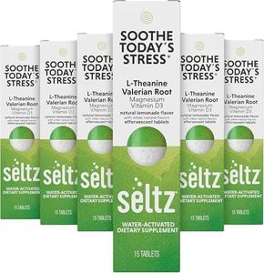 Seltz® Soothe Today’s Stress – Effervescent Vitamins for Relaxation & Focus with L-Theanine, Magnesium & Vitamin D3 – Lemonade Flavor, No Sugar Added, 15 Tablets (Pack of 6)