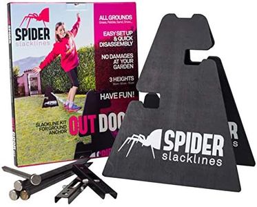 Spider Slackline | Outdoor Beginner's Kit - Two Frames with 3 Height Adjustments 12-20 - 27.5 in, No Need to Attach to Trees - Slackline Not Included