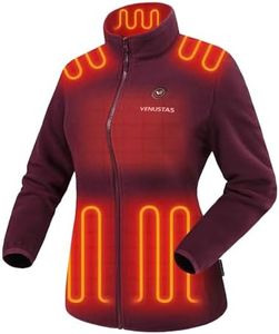 Venustas Women's Fleece Heated Jacket with Battery Pack, Soft Lightweight Heating Coat, Durable YKK Zipper