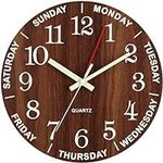 Felvoro Wall Clock 12 Inch Silent Non-Ticking Modern Clocks Battery Operated - Analog Small Classic for Office, Home, Bathroom, Kitchen, Bedroom, School, Living Room Glow-in-The-Dark Clock