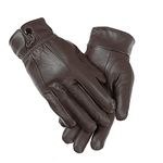 Women's Leather Gloves, Extra Soft and Warm Ladies Waterproof Gloves (M-L, Brown)