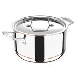 MasterPro - Casserole with Lid, 4.7L - Argent 5 Induction Stainless Steel Pot, Professional Quality, Five-Ply Multilayer with Copper Core for Improved Heat Retention & Distribution - Ovenproof