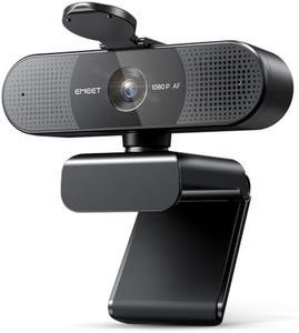 eMeet HD Webcam，C960 AF 1080P Webcam avec Cache-Objectif & Double Microphone, 360 ° Caméra en Streaming avec PDAF Correction Automatique de la lLumière, Plug & Play, Webcam Idéal pour Win10, Mac OS