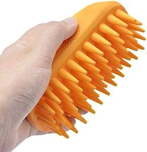 Pet Grooming Brush Dog Brush Dog Hair Deshedding Brush Remover Tool Set, Anti-Skid Rubber Dog Cat Pet Mouse Grooming Shower Bath Brush Massage Brush for Long & Short Hair Small Large Dog Cat (Orange)