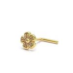 Dainty Gold Plated Flower Nose Stud - Nature Inspired Floral Nose Pin - Adjustable L Shape Style - Handmade Piercing Jewelry