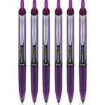 PILOT Precise V10 RT Retractable Liquid Ink Rollerball Pens, Bold Point, 1.0mm, Purple Ink, 6 Count