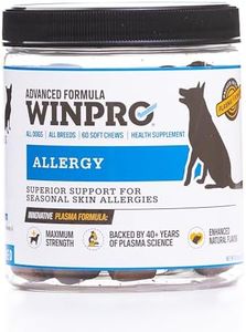 WINPRO Pet Allergy Grain-Free Plasma-Powered Soft Chews, 60 Chews, Natural Blood Protein Supplements for Dogs Providing Relief from Itchy, Irritated Skin, Made in The USA