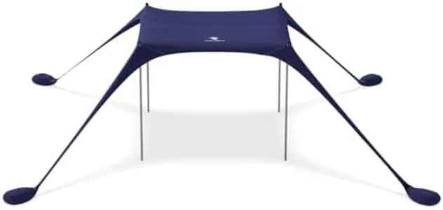 SUN NINJA Mini Beach Tent, UPF50+ Beach Shade Sun Shelter with Carry Bag, Partial Shade for 2 Adults, Family, Pets, Coolers & Valuable Items