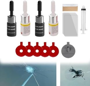 Wzenclave 4 Pack Windshield Repair Kit Glass Crack Scratch Repair Tool Set Windshield Repair Kit for Chips and Cracks Kit Windshield with Syringe for Fix Auto Glass Windshield Crack Chip Scratch