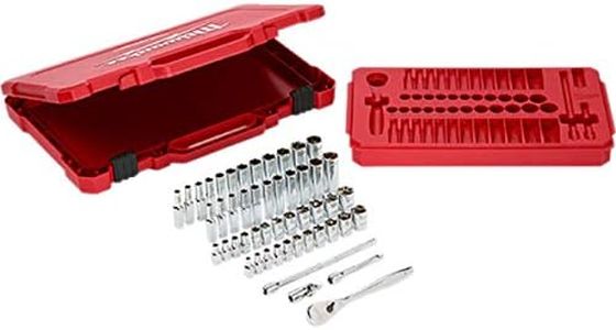 Milwaukee MLW48-22-9004 1/4” 50pc Drive Ratchet & Socket Set – SAE & Metric