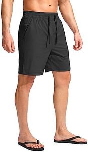 G Gradual Men's Swim Trunks Quick Dry Bathing Suit Beach Board Shorts for Men with Zipper Pockets and Mesh Lining, Black, X-Large