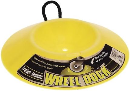 Camco Heavy Duty Wheel Dock with Rope Handle - Helps Prevent Trailer Wheel from Sinking Into Dirt or Mud, Easy to Store and Transport (44632), Yellow, One Size