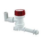 Rule 405C Marine Tournament Livewell Pump (Angled Thru Hull Fitting, 12-Volt),White/Red