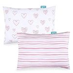 Biloban Toddler Pillowcase, 2 Pack, Fit Pillow Sized 13"x 18" or 14"x19", Pink