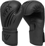 WFX Leather Boxing Gloves Professional MMA Sparring Kickboxing Punch Bag Training Muay Thai Fighting (10 OZ)