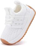 BMCiTYBM Toddler Walking Sneakers Boys Girls Shoes Breathable Non Slip Outdoor Running White Size 7 Toddler