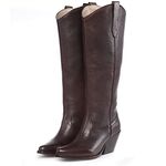 SaintG Womens Brown Leather Long Boots