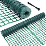 Plastic Garden Fence Animal Barrier, Ohuhu 4x100 FT Reusable Snow Fence Netting Safety Fences Roll with Zip Ties, Durable Snow Fencing Temporary Pool Fence for Deer Rabbit Chicken Dog Poultry