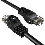 Cables Direct Online 25ft Black Cat5e Ethernet Network Patch Cable Internet Wire for Modem, Router, Pc, TV, Consoles