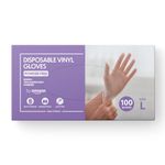 by Amazon - Disposable Vinyl Gloves, Size L, Pack of 100, (Previously Hevea Brand)