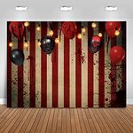 Mocsicka Halloween Circus Photography Backdrop Horror Circus Carnival Bloody Wall Background Circus Themed Halloween Party Cake Table Decoration Banner Photo Booth Props (8x6ft)