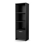 South Shore Furniture 3107652 Step One Shelf Bookcase, Pure Black