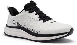 Men's Orthopedic Slip On Comfy Running Shoes: Supportive Composite Toe Plantar Fasciitis Orthotic Neuropathy Trail Sneakers, Casual Exercise Trekking High Instep Walking Shoes Off White Size 11.5