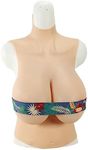 Half Body Breastplate Realistic Silicone Breast Form G/H/K Cup Fake Boob for Crossdressers Drag Queen Transgender,Color 3,K Cup Silicone