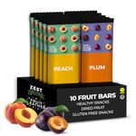 Fruit Snacks by Zest Delites, Dried Fruit, Fruit Leather, Fruit Bars, Healthy Snacks for Adults, Vegan Snacks, Lavashak, Healthy Sweets, Peach, Plum, 25g x 10