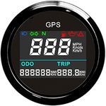 GPS Speedometer Odometer, 52mm Digital Waterproof Adjustable Speed Gauge for Car Boat Motorcycle Truck (Black)