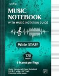 Music Notebook wide Staff | Music Manuscript Paper Notebook | 120 Pages - 6 Staves per Page | Full 8,5'' wide x 11'' high | Premium white Paper: The perfect blank sheet music for songwriting, for young Musicians, Exercises, and School - Mint Green Cover