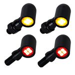 QUASCO Front Rear Motorcycle Turn Signals, Mini Size Led Brake Tail Lights Universal Compatible with Harley Honda Kawasaki Suzuki Triumph Yamaha