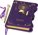 Hoci Poci Diary with Lock and Keys for Girls Gift Ideas, 360 Kraft Pages Journal for Women, B6 Refillable Notebook for Writing with Pen and Bookmark (Astro Purple)