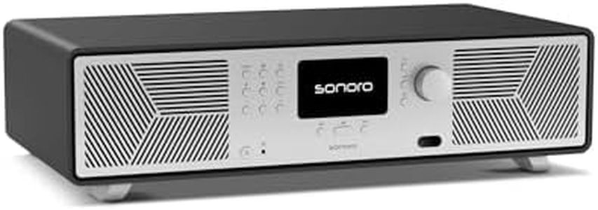 sonoro AVATON - Bluetooth HiFi Anlage; Kompatibel mit AirPlay, Google Cast, Spotify, Tidal, Qobuz, Amazon Music; DAB+/FM-Radio, HDMI ARC, Design aus Lack veredeltem Holzgehäuse, Smart-Home-Integration