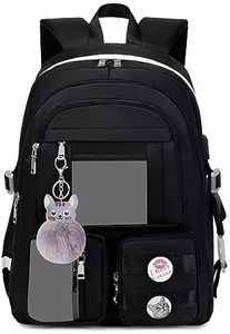 Ternbay Bonita mochila para el colegio Elegante mochila para portátil de mujer Bolsa escolar de niña Negro