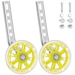 Youyijia 2PCS Bicycle Training Flash Wheels Bike Steel Frame Children's Bike Stabilizers Support Wheels Heavy Duty for 12 14 16 18 20 Inch Kids Riding Safety Equipment Yellow